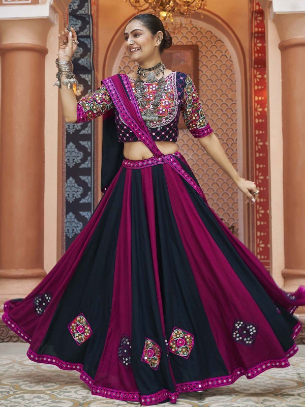 Multicolor Viscose Rayon Readymade Navratri Lehenga Choli